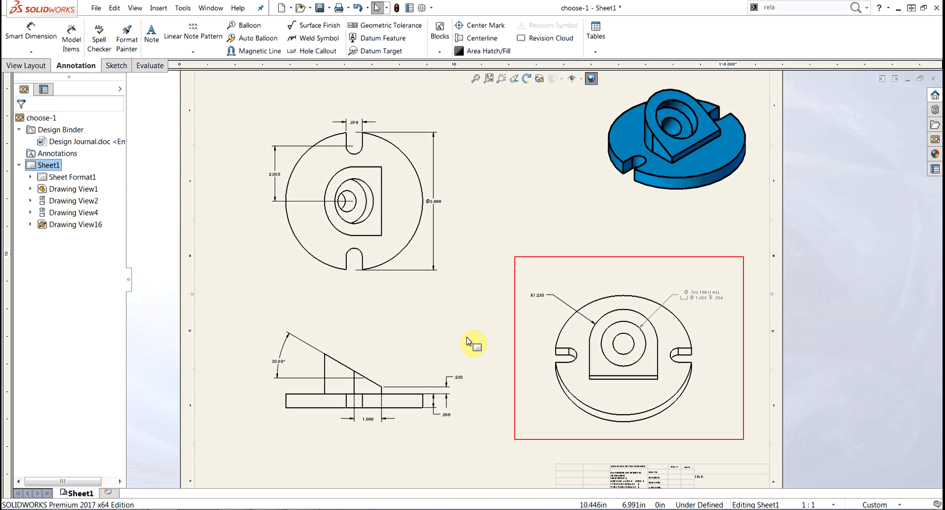 SOLIDWORKS How to Get a NonStandard Drawing View