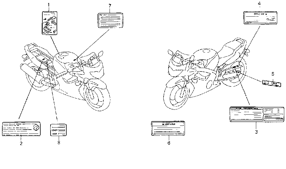 2000 Honda CBR 600 F4 partsfiche