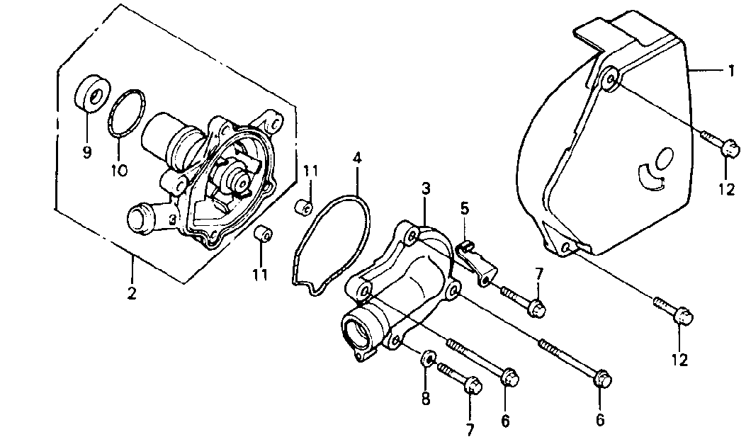 1988-91 Honda Hawk GT partsfiche - water pump