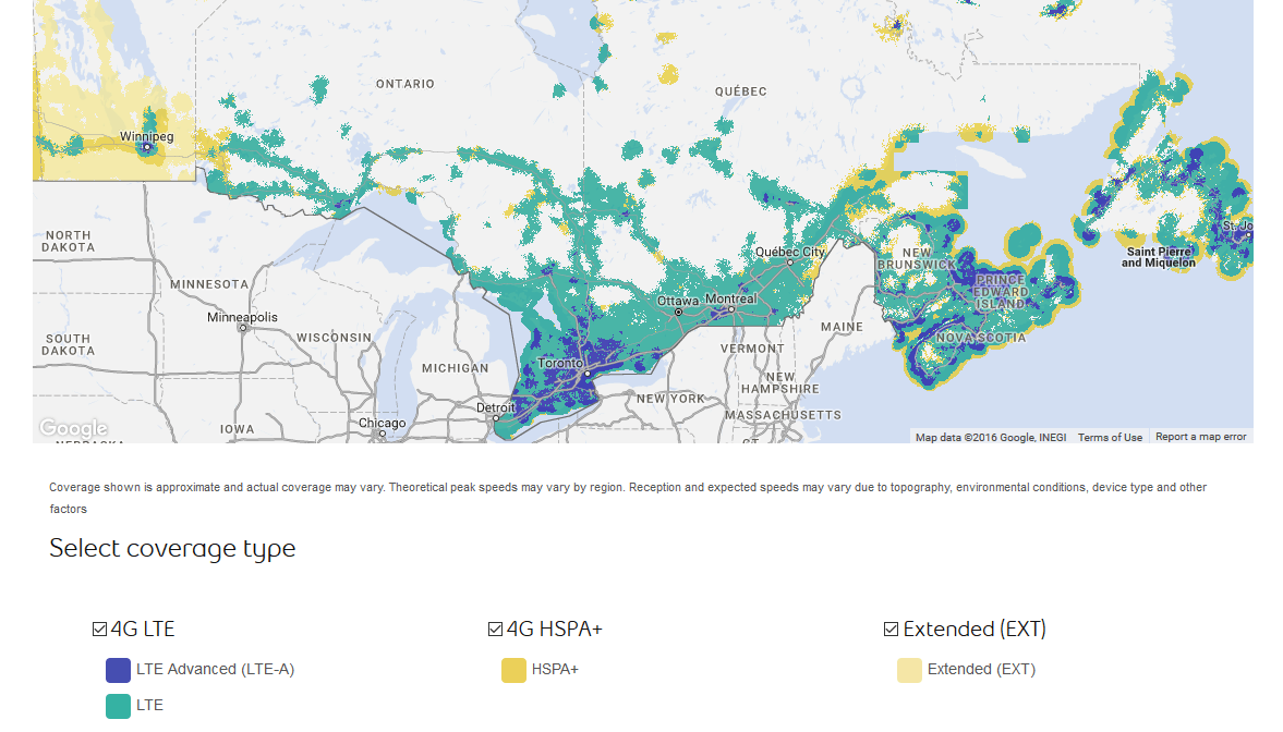Bell Cell Tower Map