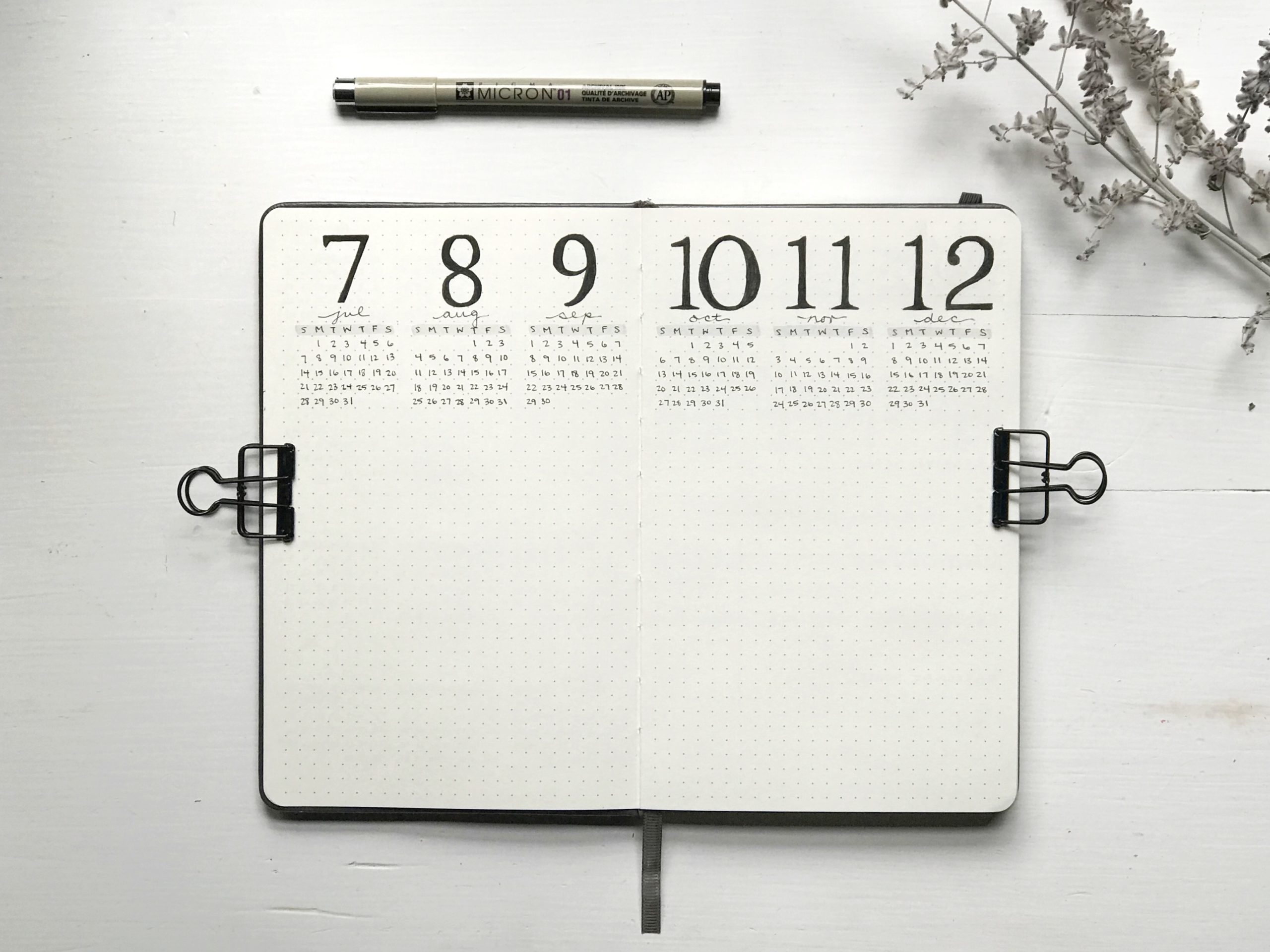 New Bullet Journal Set-up 2019
