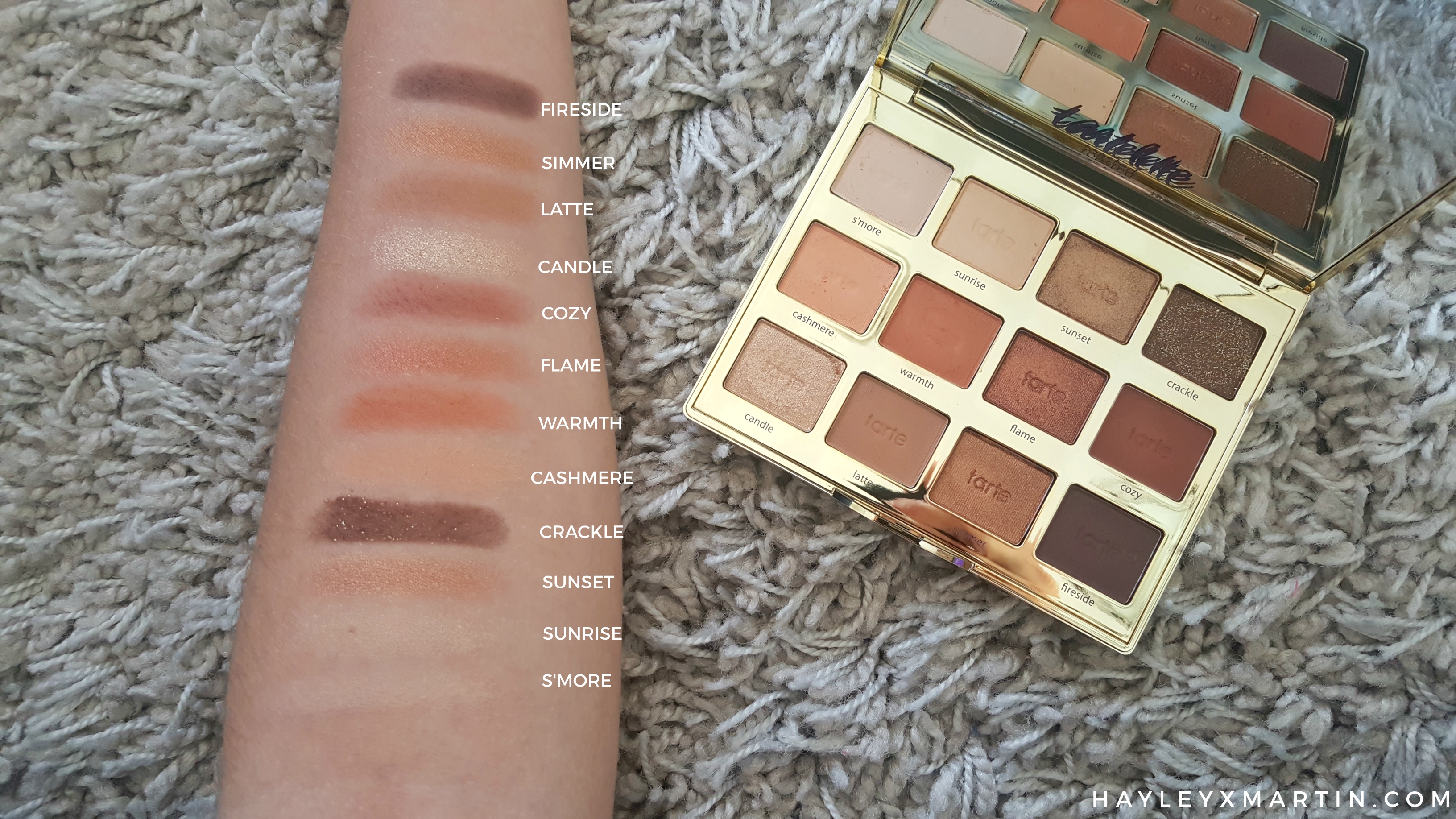 TARTE TARTELETTE TOASTED SWATCHES HAYLEYXMARTIN