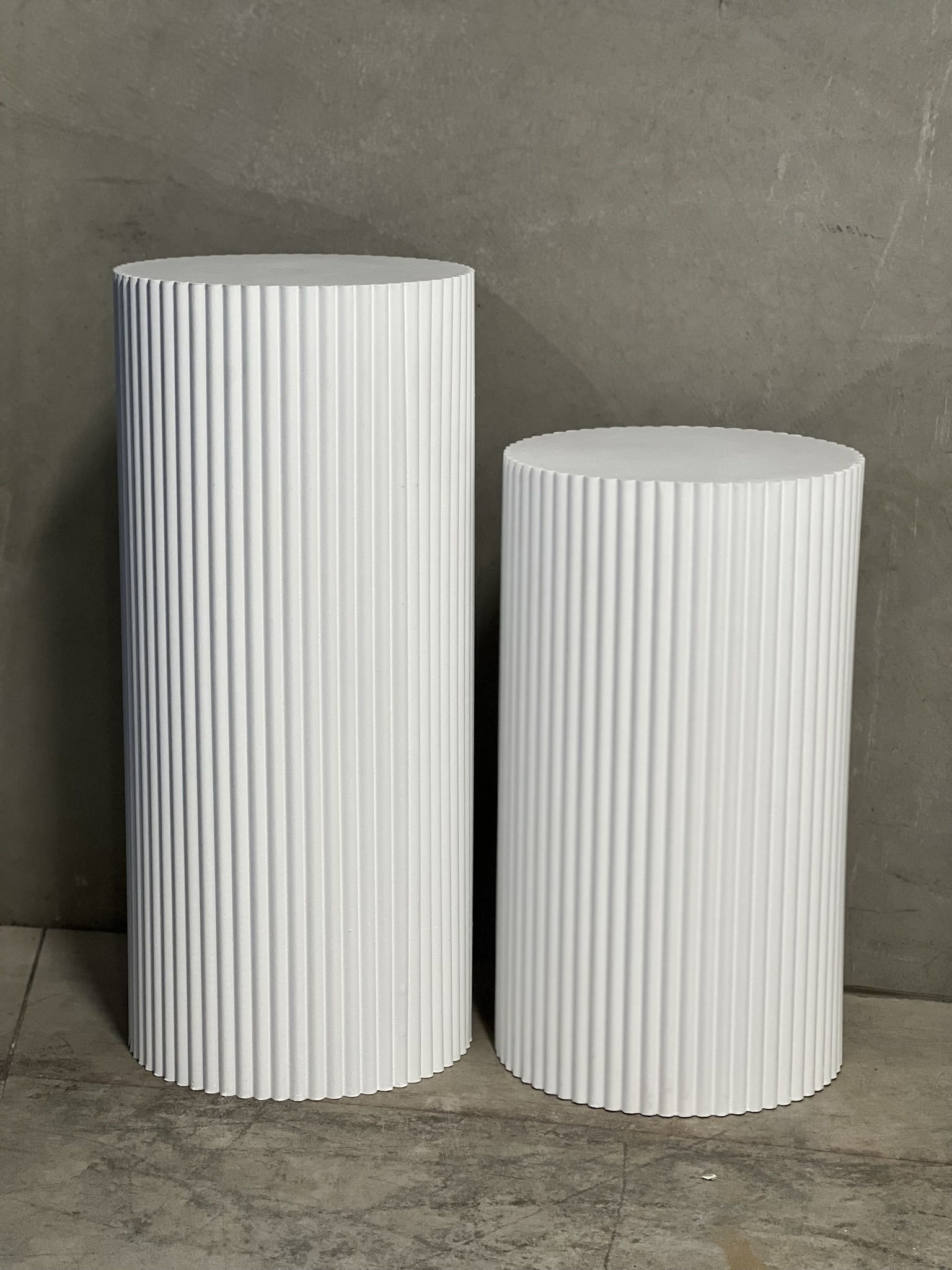 White Ripple Plinths Hazel Events Prop Hire Melbourne
