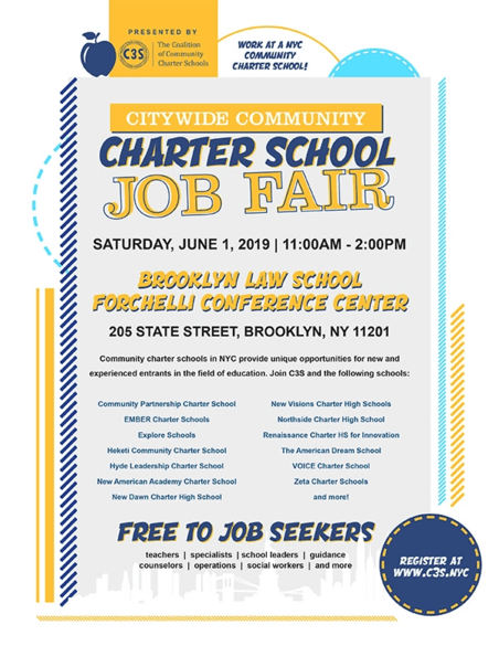 NYC Community Charter School Job Fair - Saturday, June 1st
