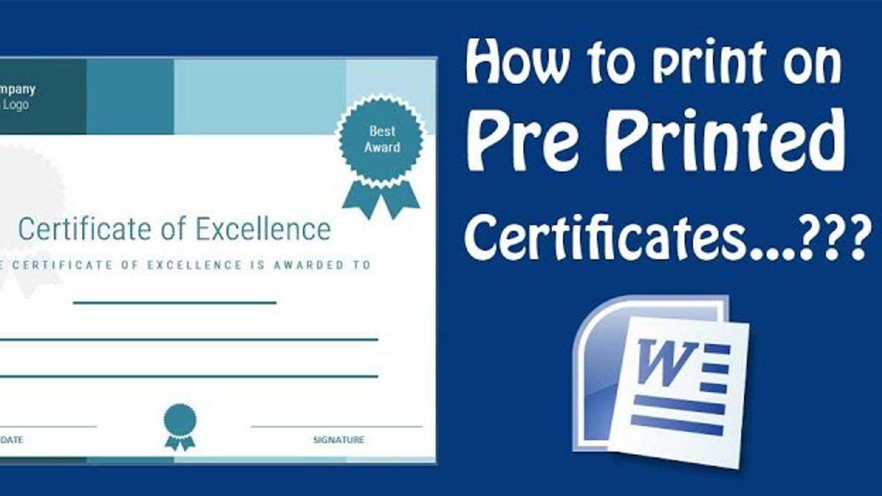 Ms Word Award Certificate Template