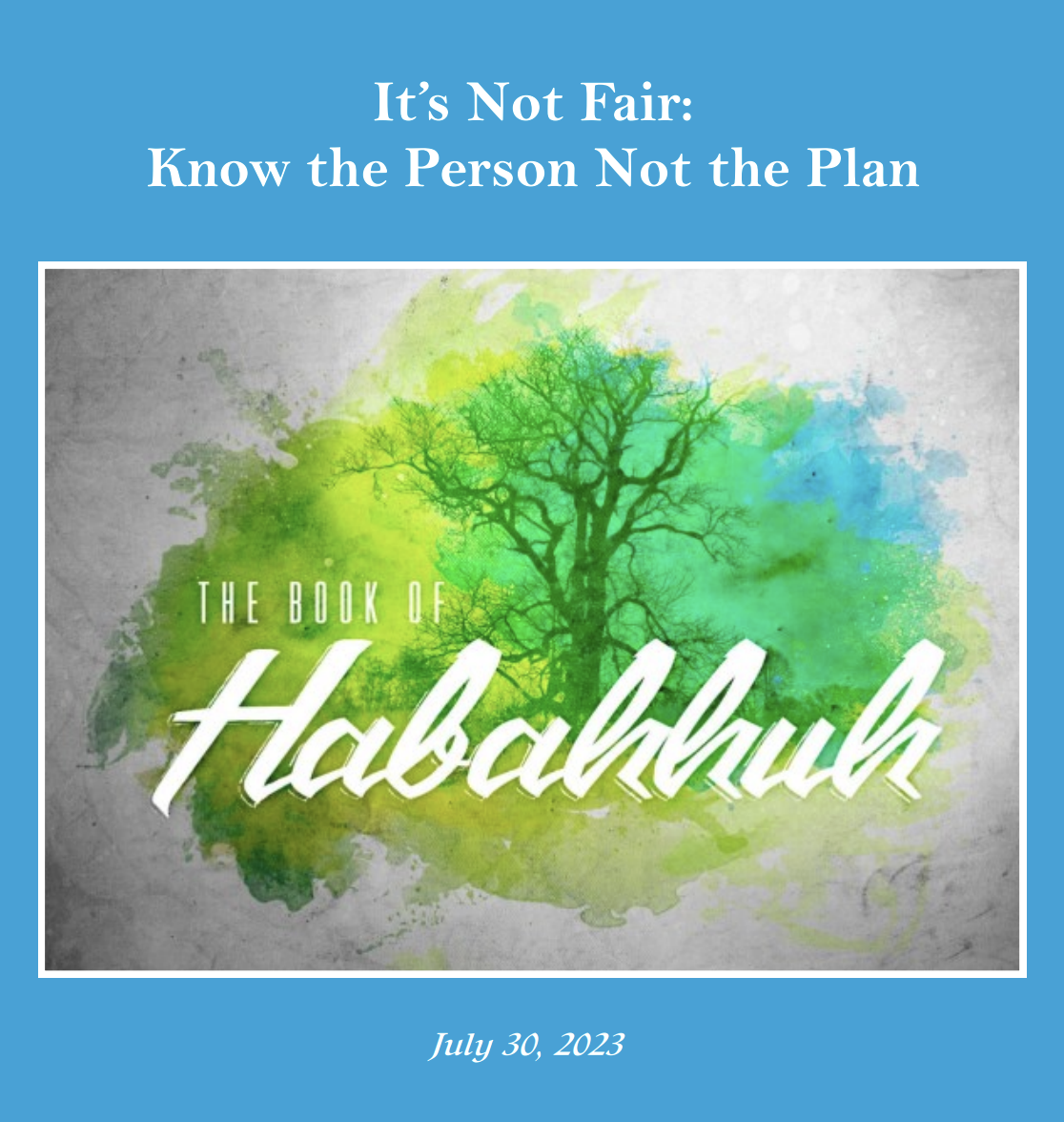 Know the Person Not the Plan Hodges Presbyterian