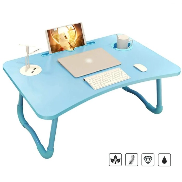 Mesa plegable portátil para Laptop + Ventilador + Lampara