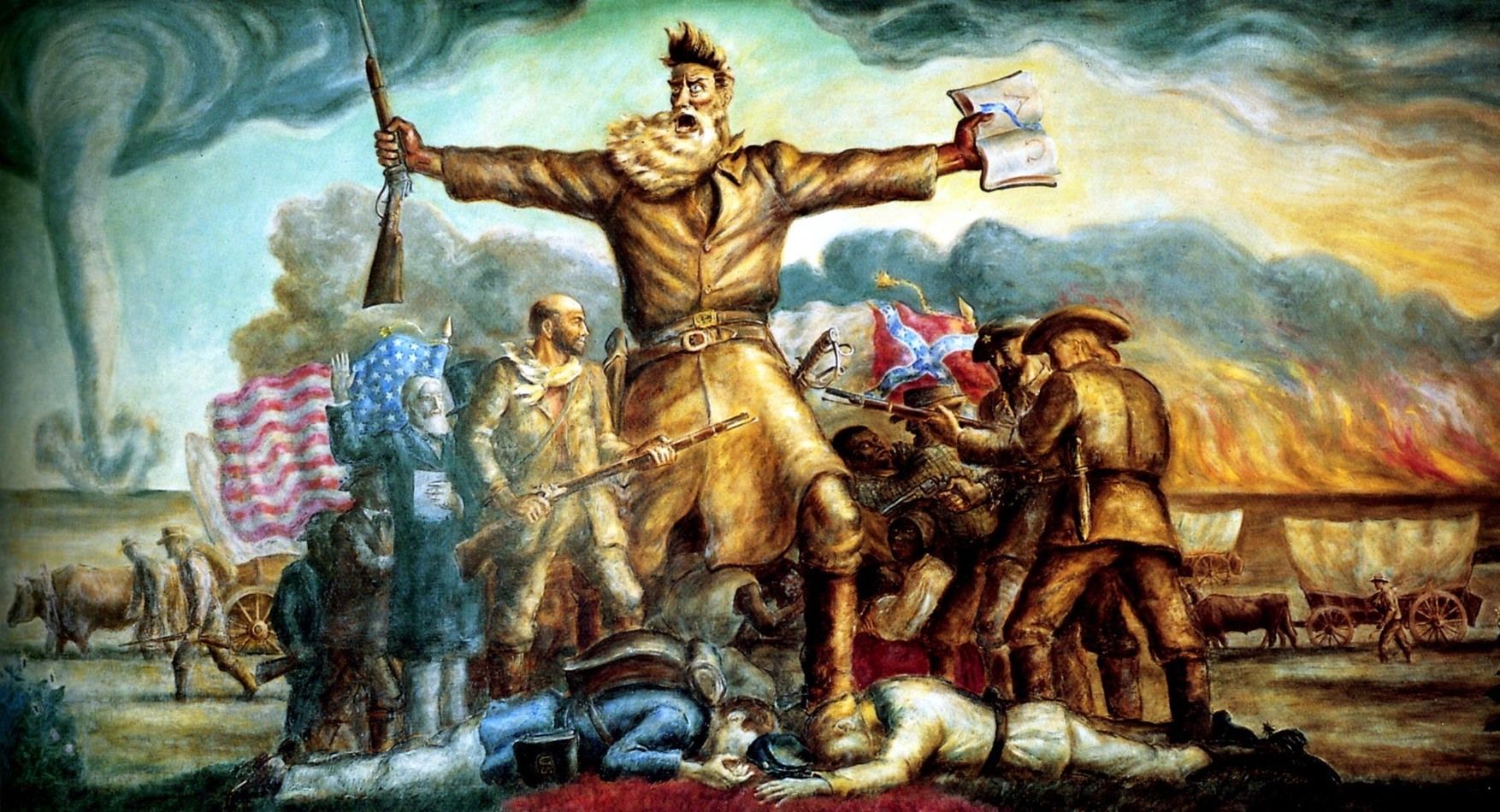 What is the name of the mural portraying John Brown in the State