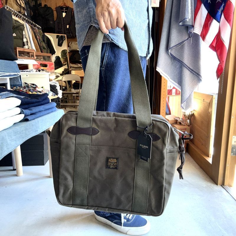 FILSON Tin Cloth Zipper Tote Bag / Dark Green NEWアメリカンスタイル・HC import