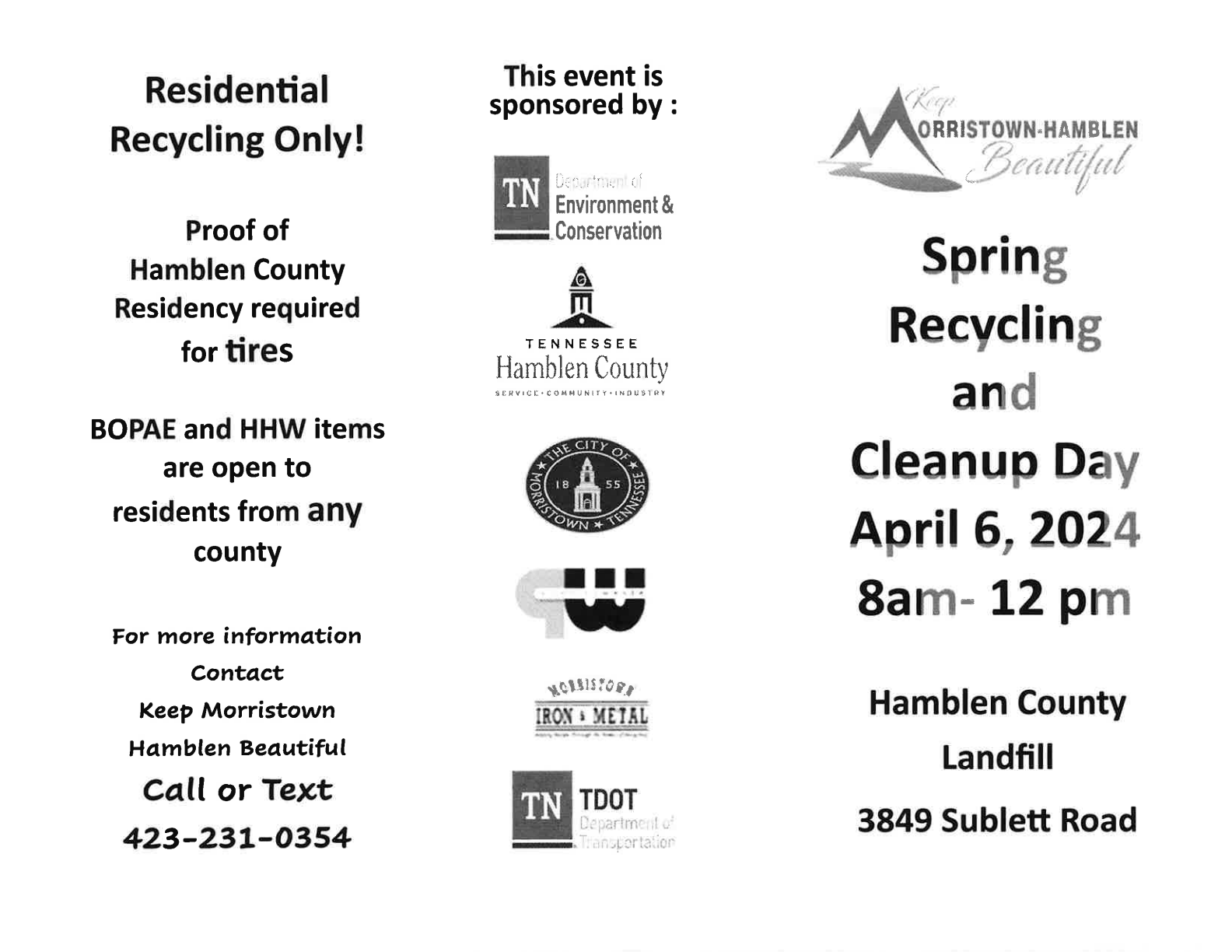 Board Meetings and Members Hamblen County Solid Waste System