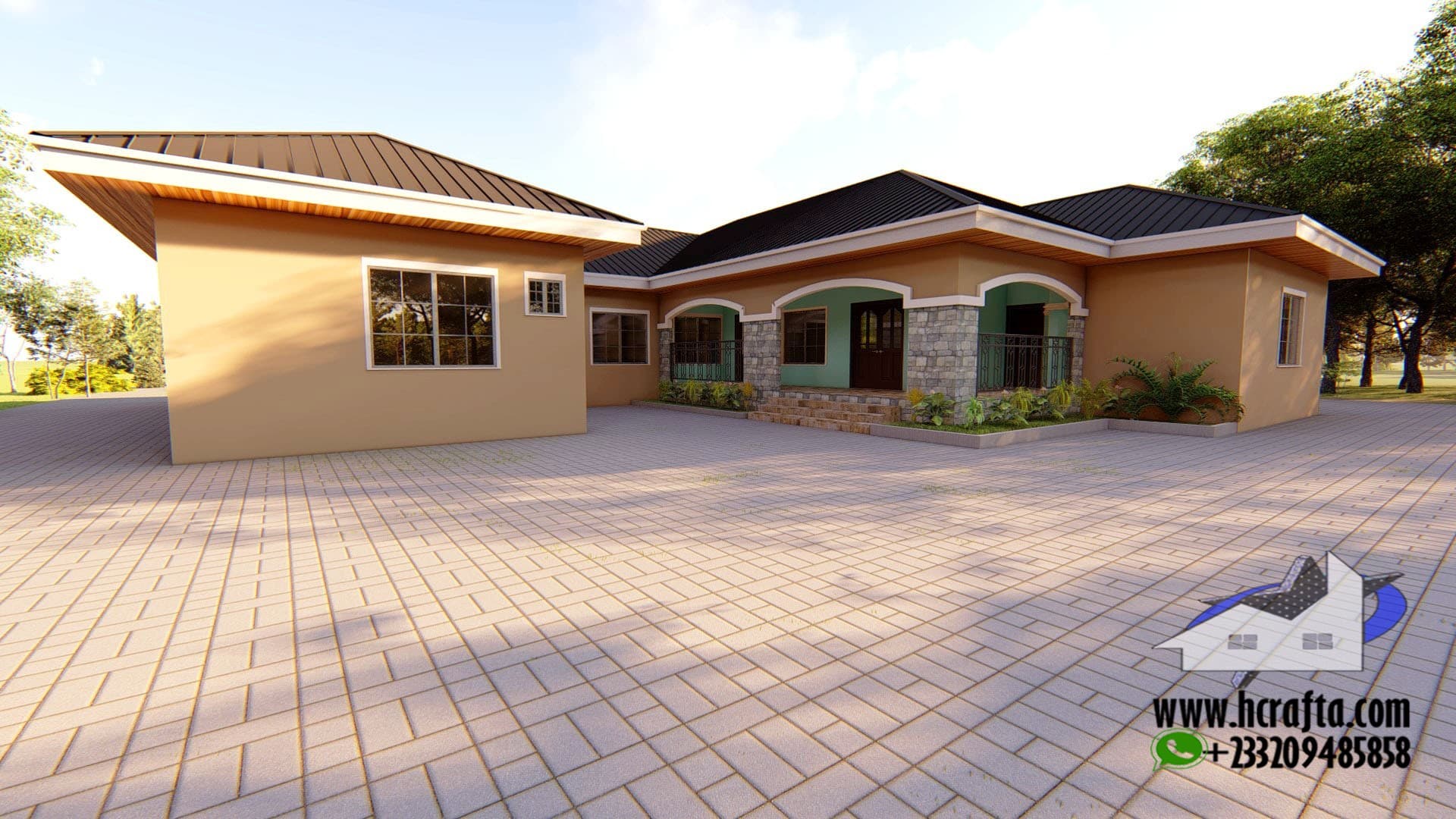 Four Bedroom House Plan In Ghana