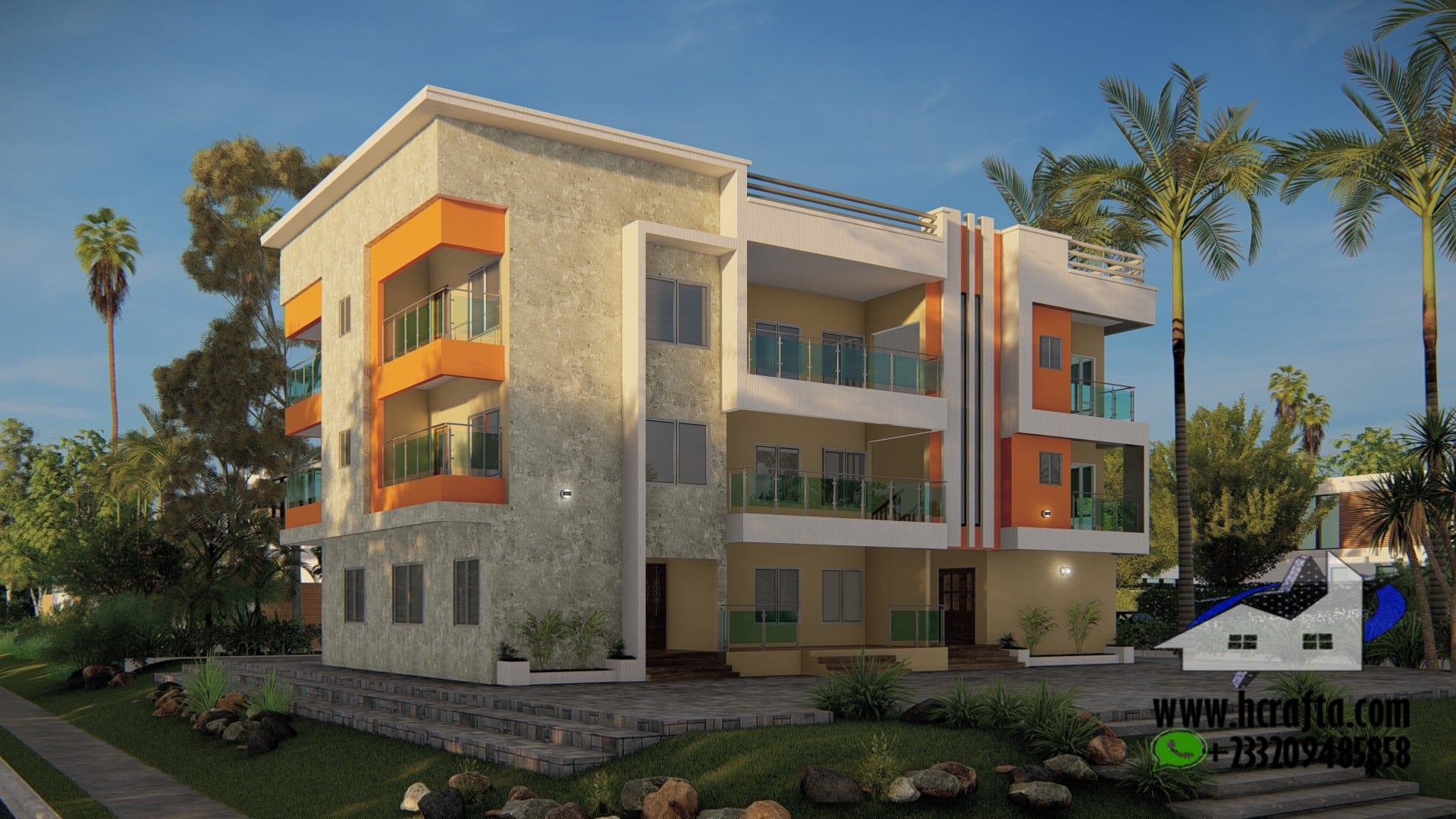 1, 4 Bedroom residence apartment design beautiful house plan hCrafta