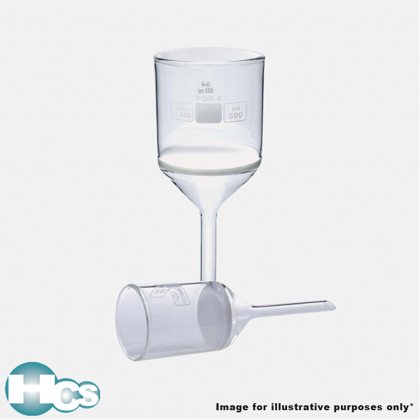 Crucible, gooch, glass with sintered glass disc, Isolab HCS