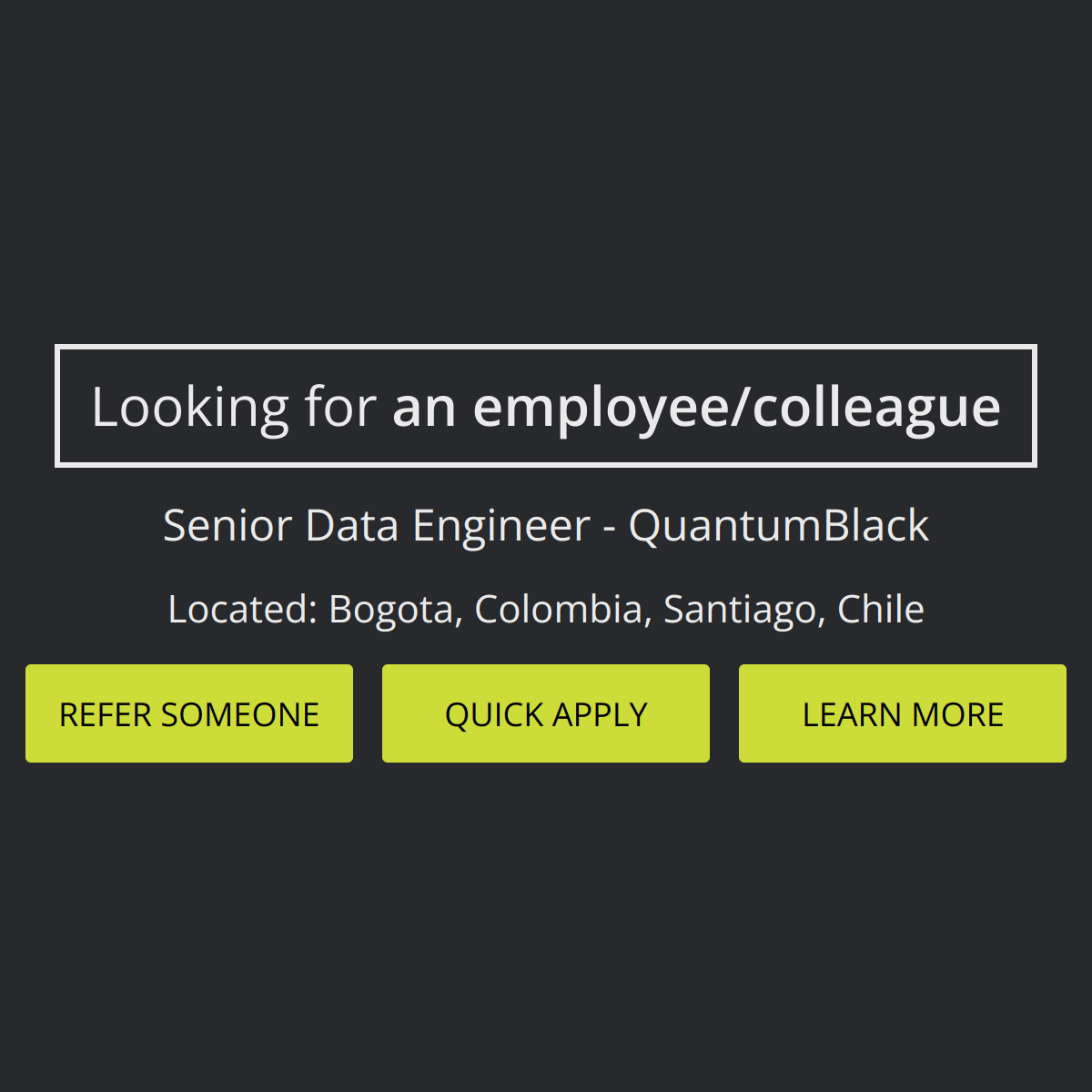 Senior Data Engineer QuantumBlack Torre