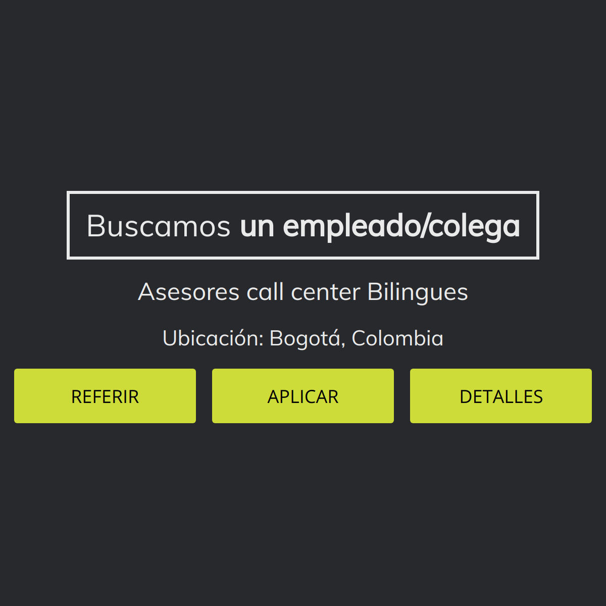 Asesores call center Bilingues Torre