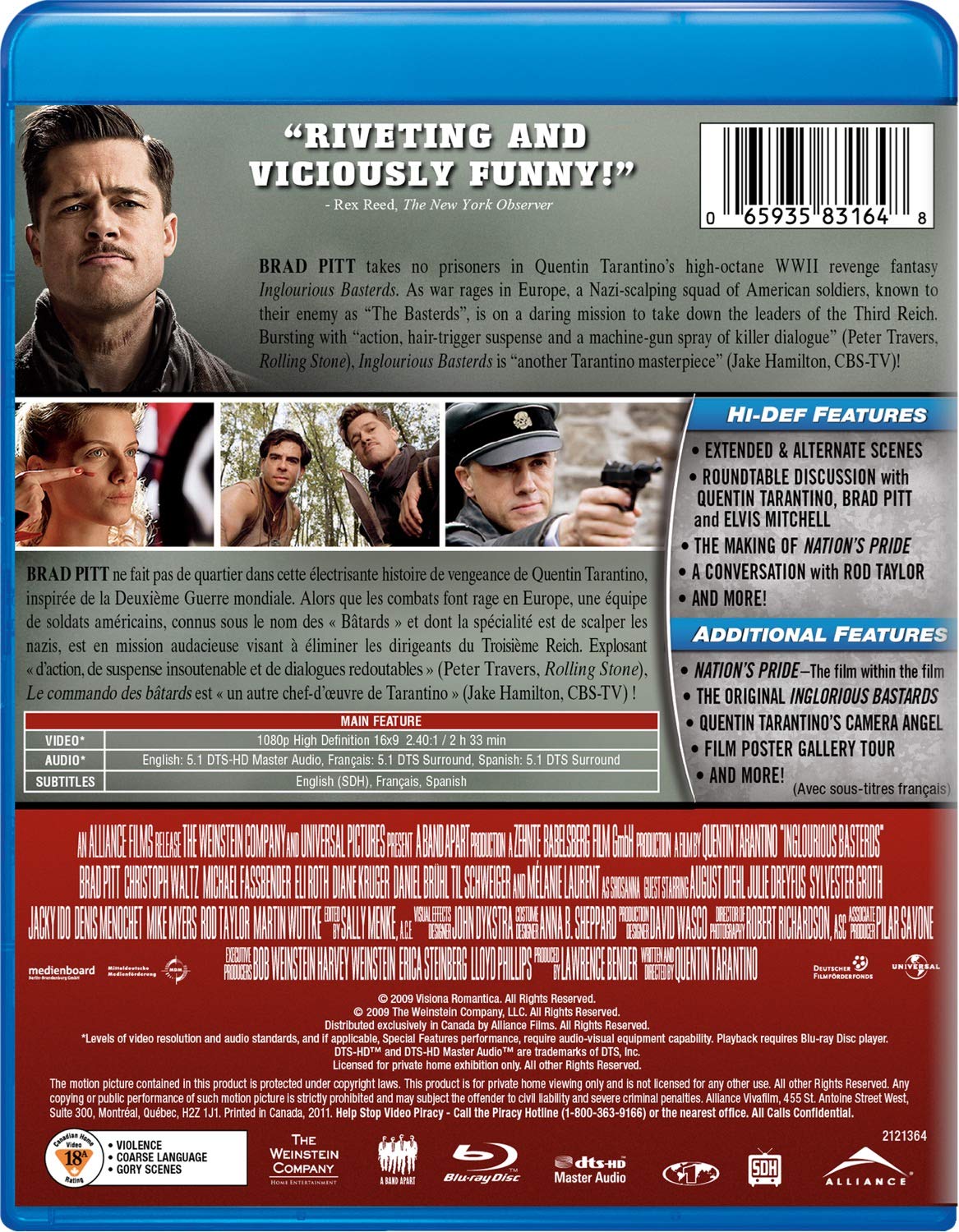 Universal announces ‘Inglourious Basterds’ on Bluray HD Report