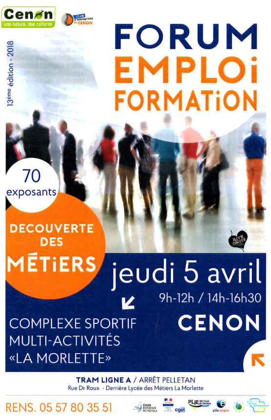 Forum emploi Cenon creation dentreprise diversite mixite emploi Hauts