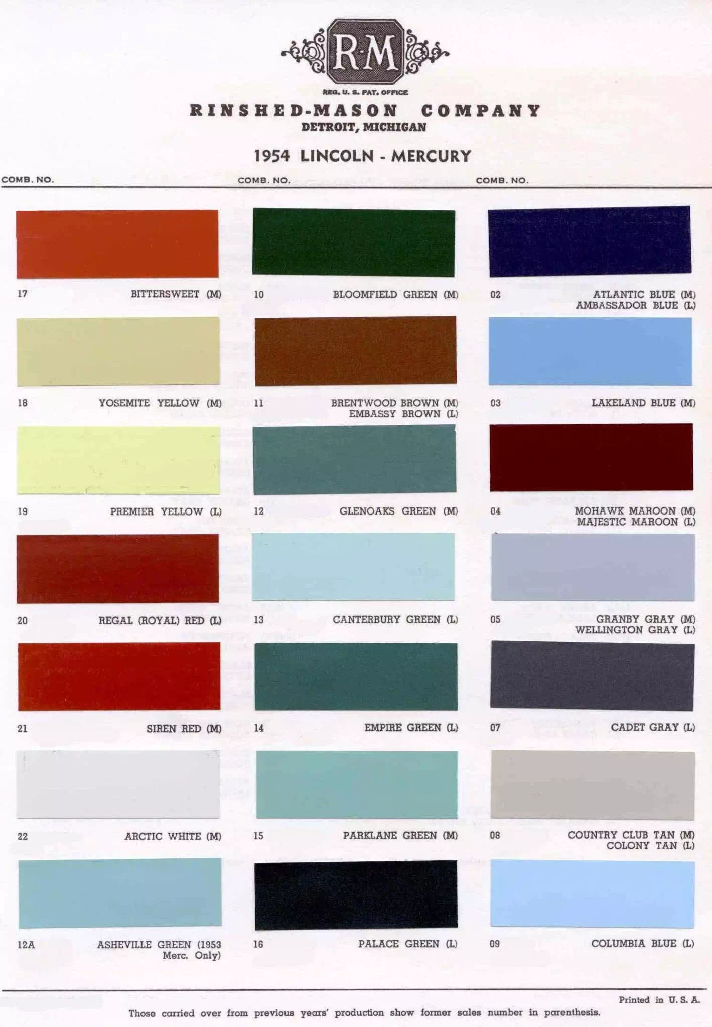 Mercury Paint Charts and Color Codes