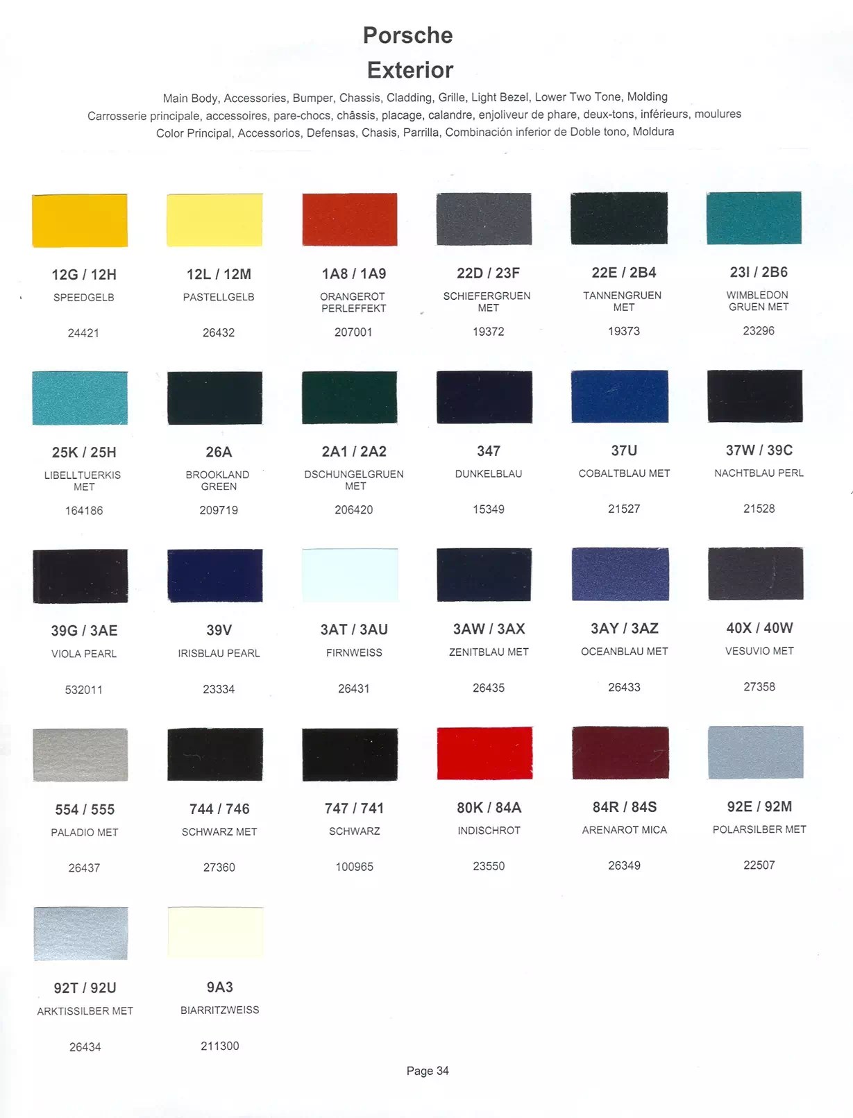 1999 Automotive Paint Code Color Book