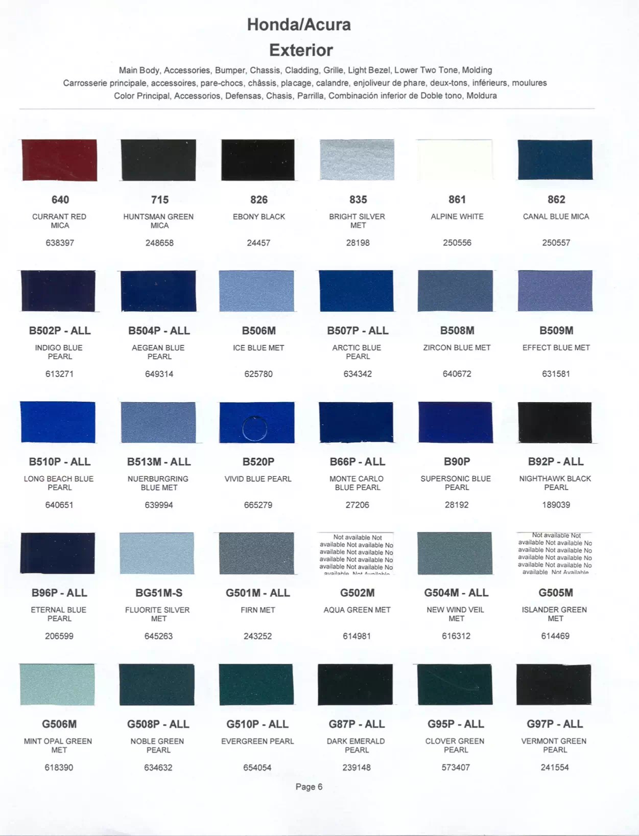 Honda Paint Codes Color Charts vlr.eng.br
