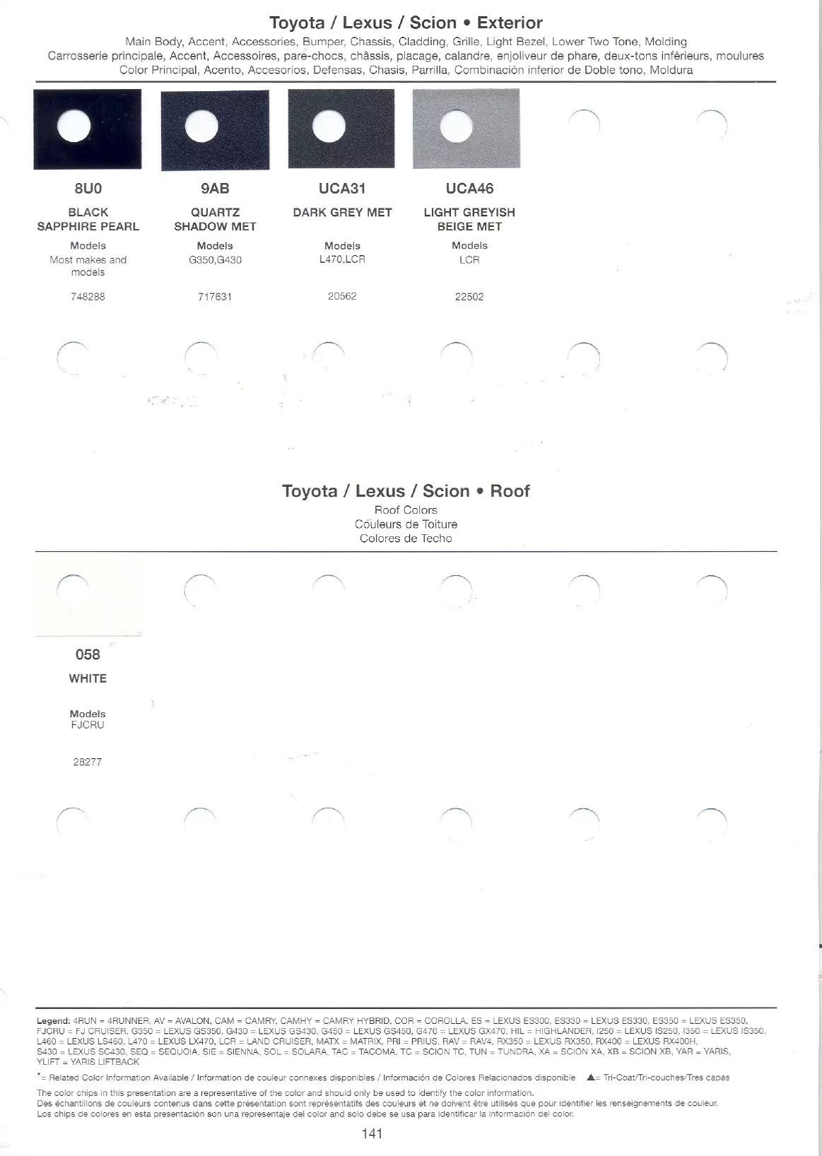 2007 Toyota Paint Codes