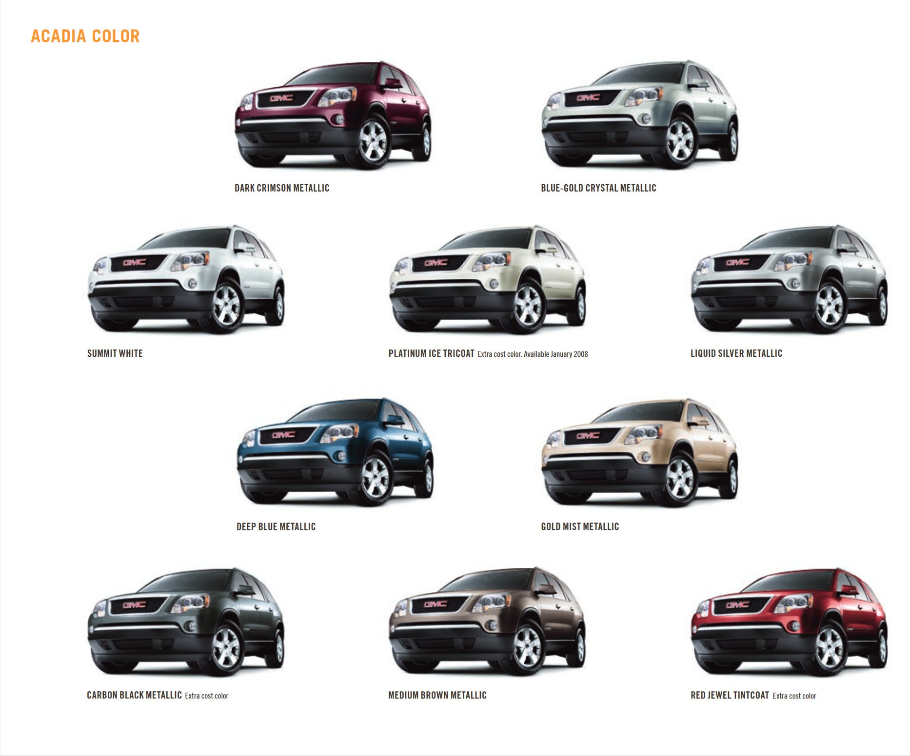 GMC Paint Codes & Color Charts