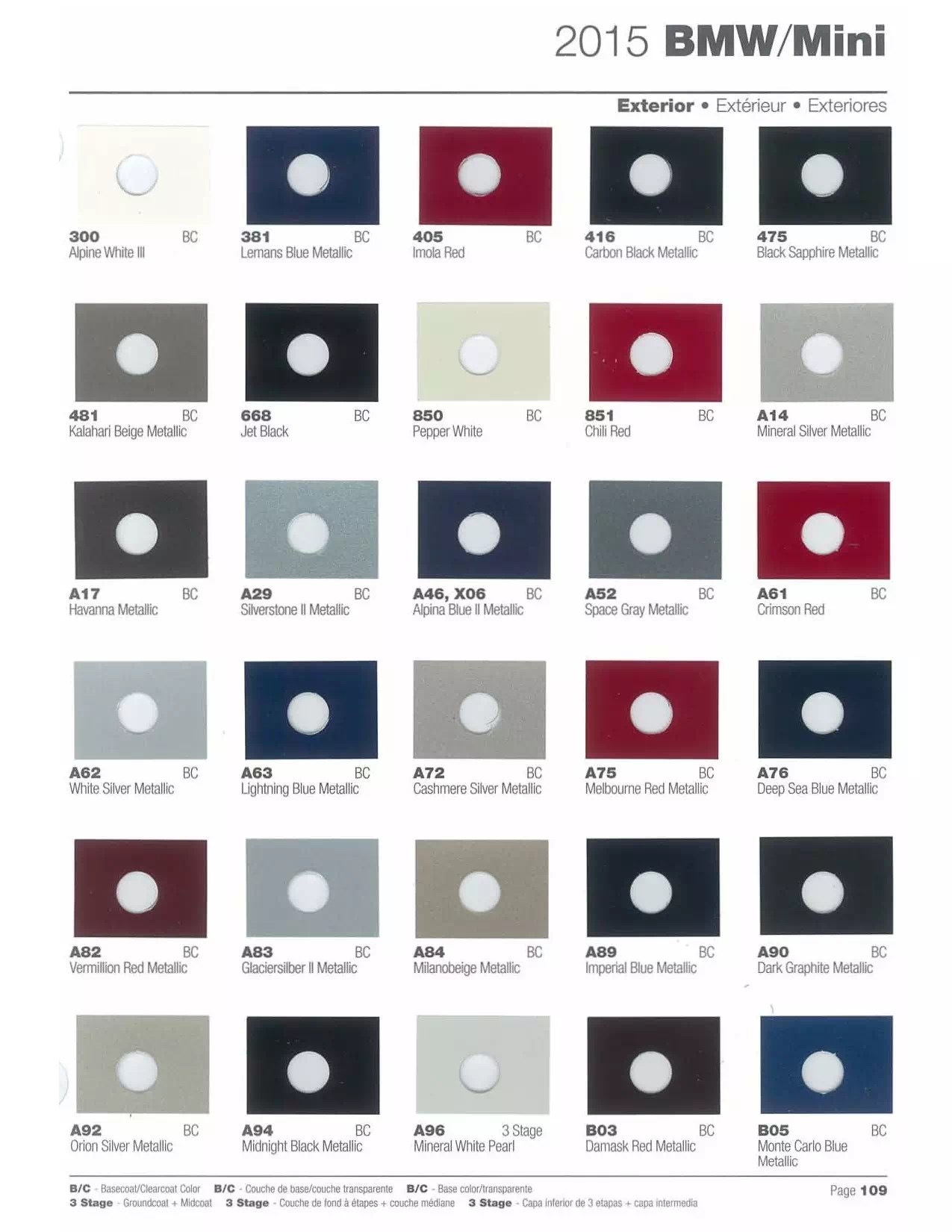 2015 Paint Code Color Book