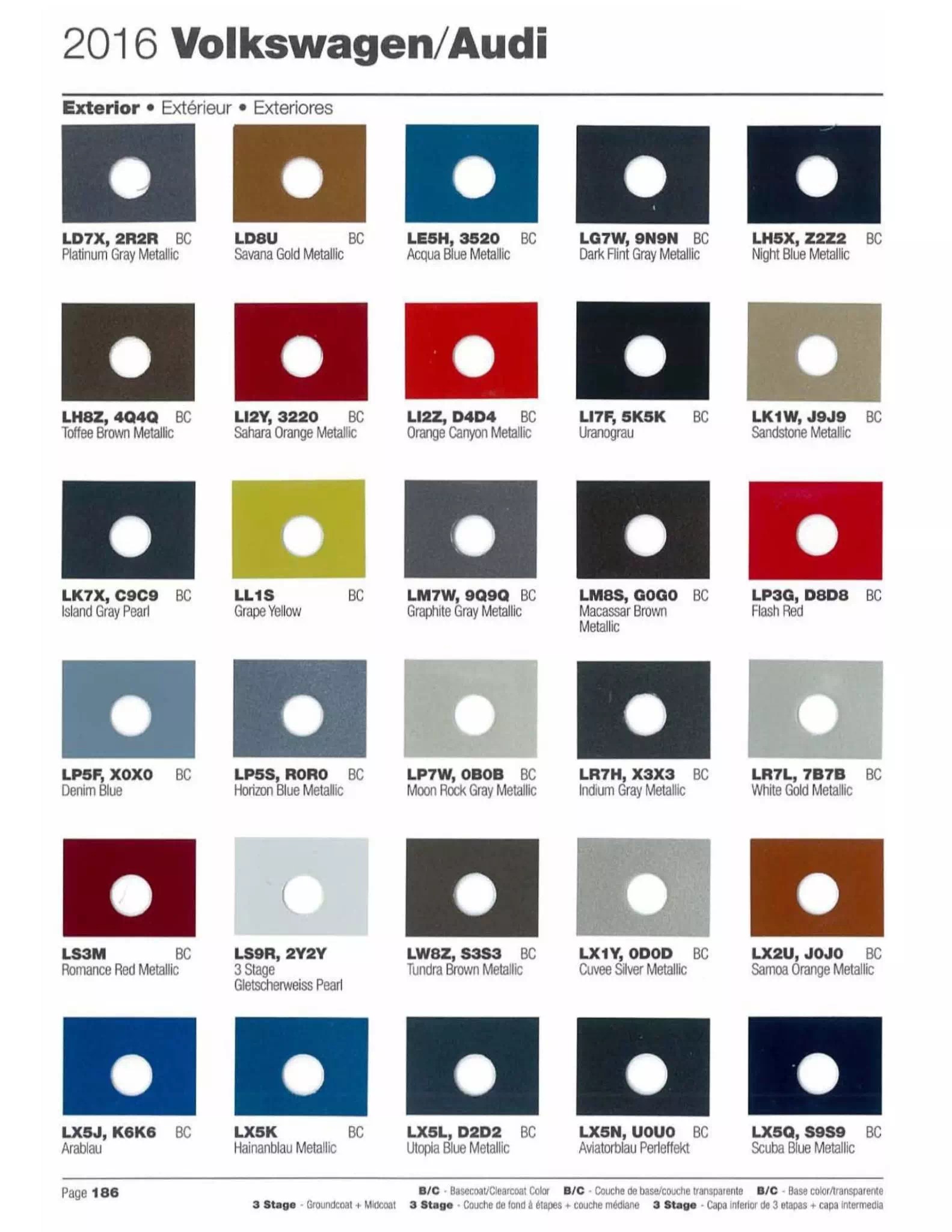 2016 VW Goup Paint Codes & Color Charts
