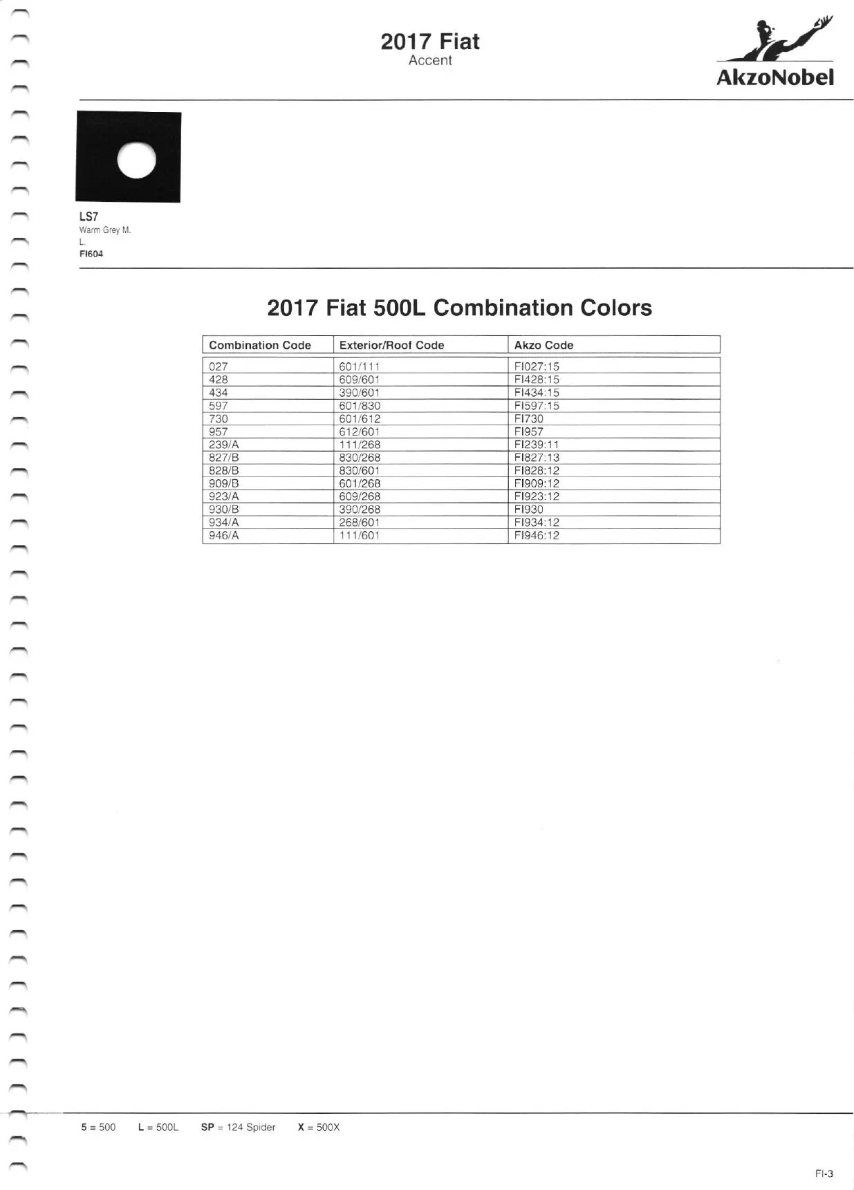2017 Paint Code Color Book