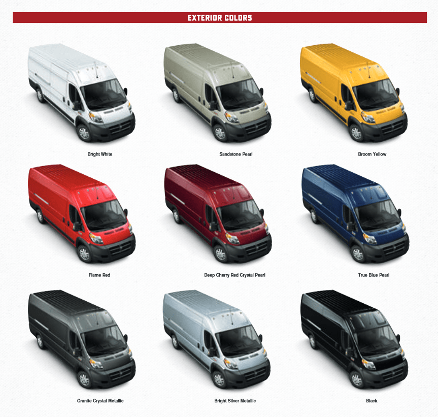 Ram Promaster Paint Codes & Color Charts