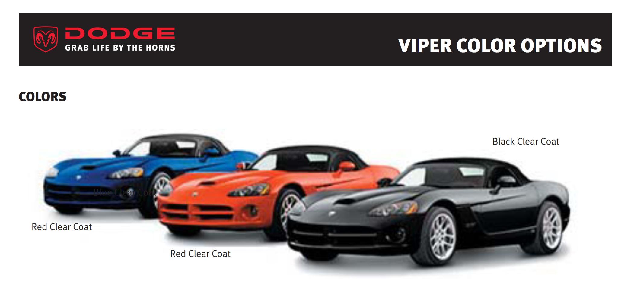Dodge Viper Paint Codes & Color Charts