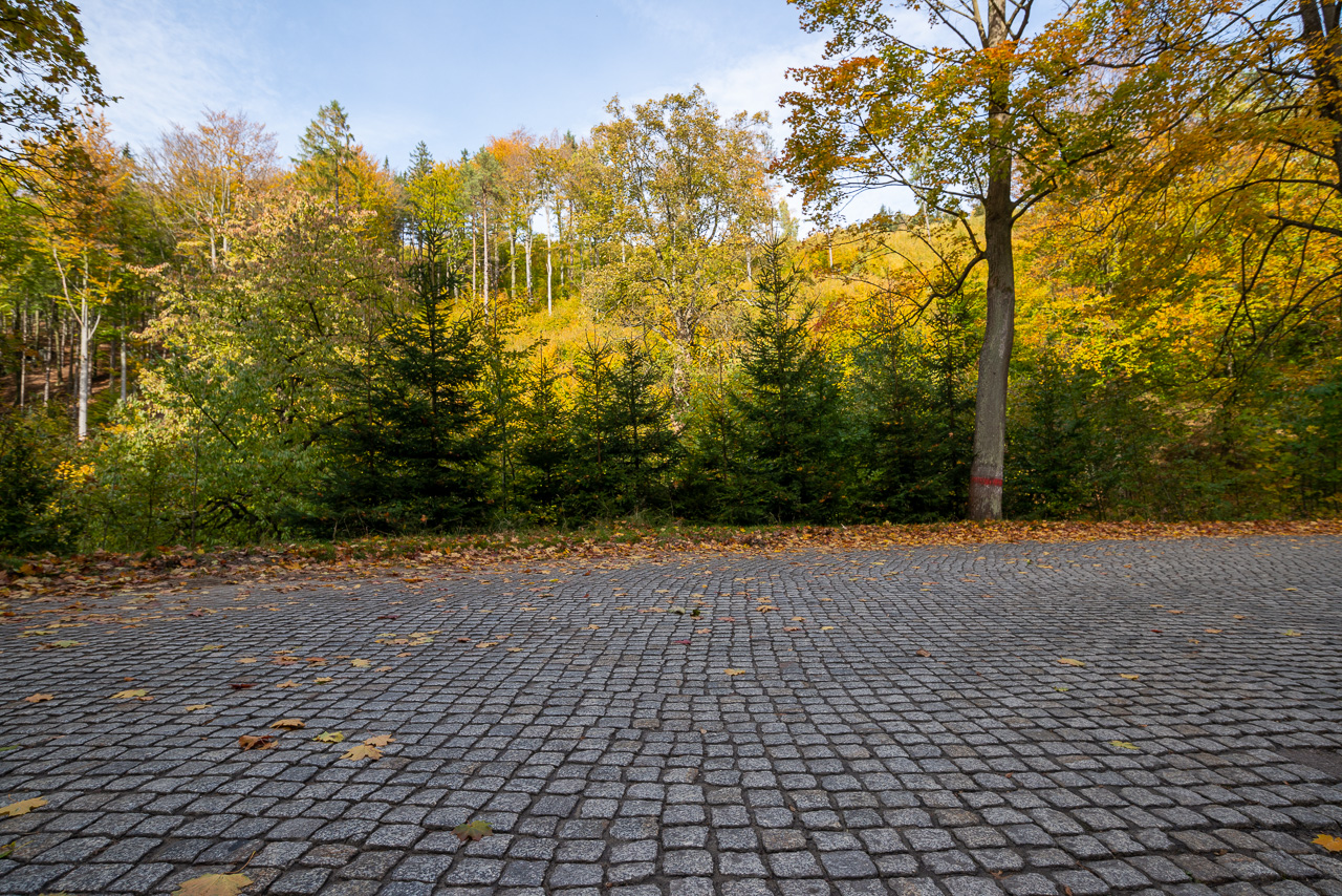 Autumn old brick road Automotive HDRI and 26 backplates HDRMAPS™