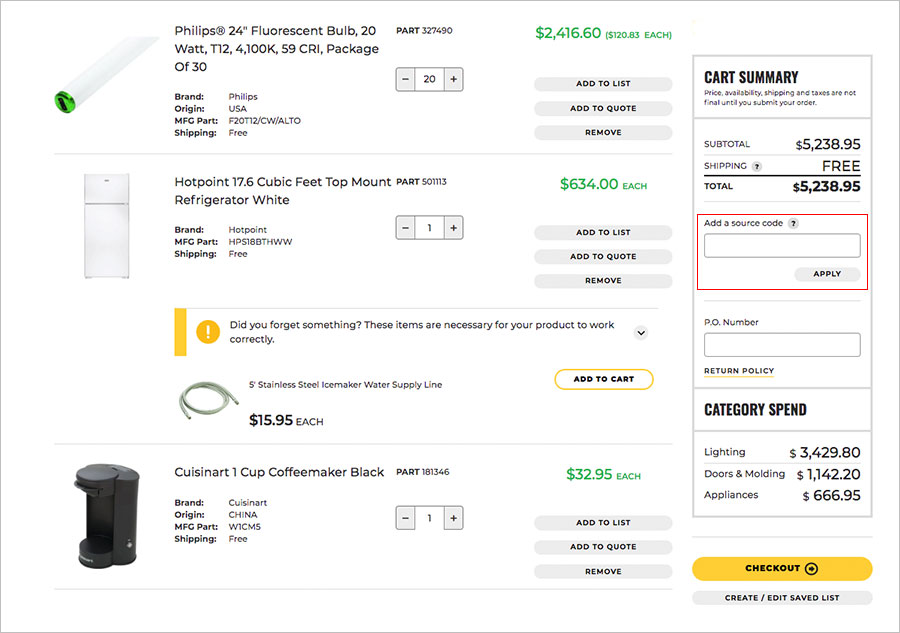 Source Codes, Discounts And Special Offers