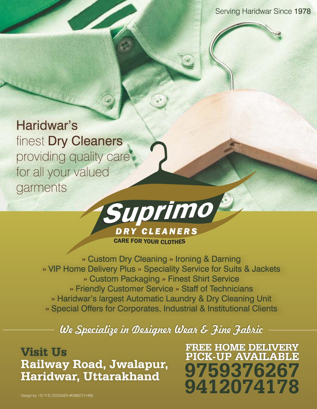 Advertisement Suprimo Dry Cleaners HD THE DESIGNER