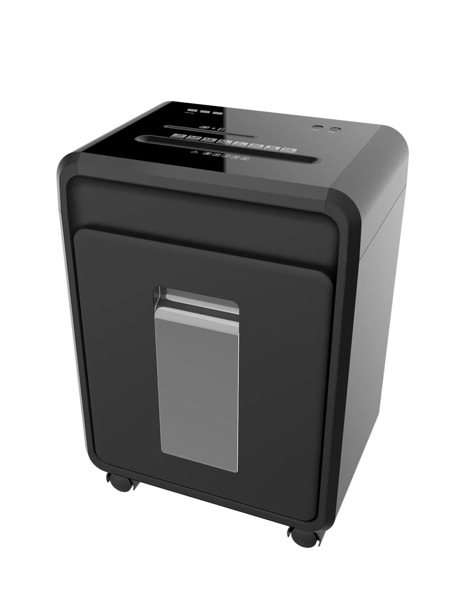 Office document shredder for paper, plastic cards, and CD/DVDs