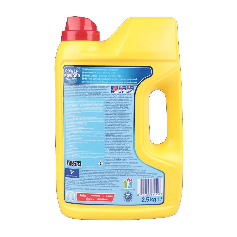 Finish Dishwashing Powder 2.5kg Classic Lemon Head2Toes Beauty Store UAE