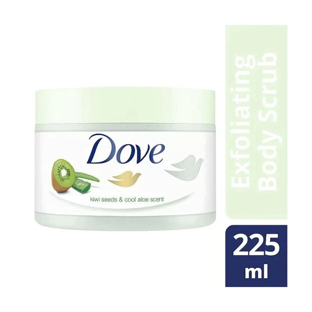 Dove Body Scrub 225ml Kiwi Seed and Cool Aloe Scent Head2Toes Beauty