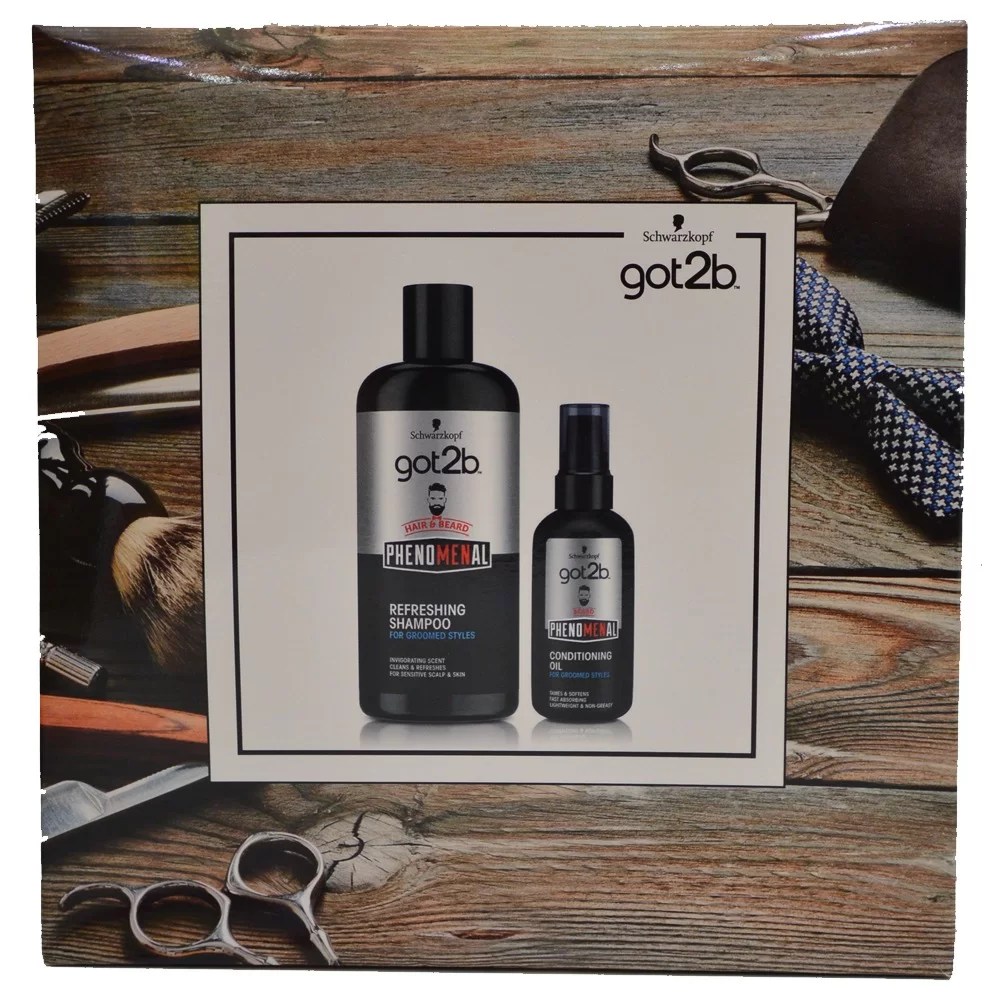 Schwarzkopf Got2B SH 250ml Plus Beard CN Oil 75ml For Men Phenomenal
