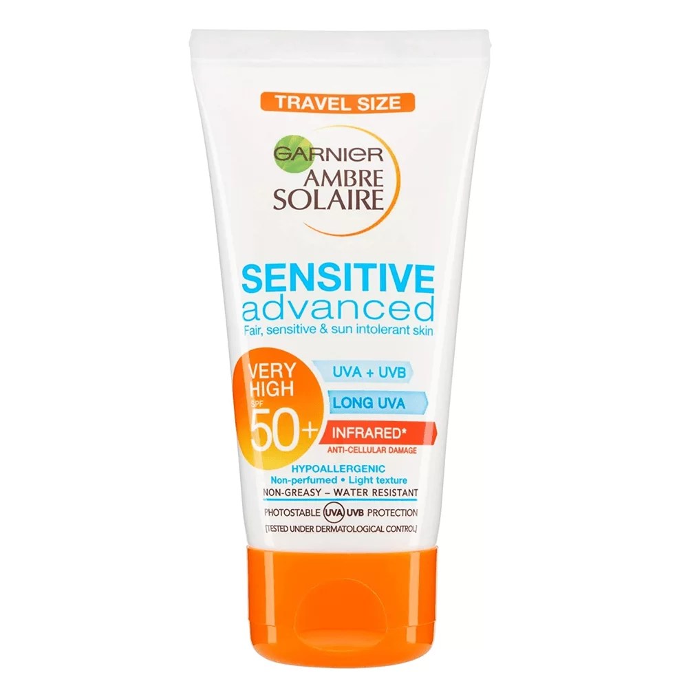 Garnier Sun Cream 50ml Ambre Solaire Sensitive Advanced SPF50 And Tube