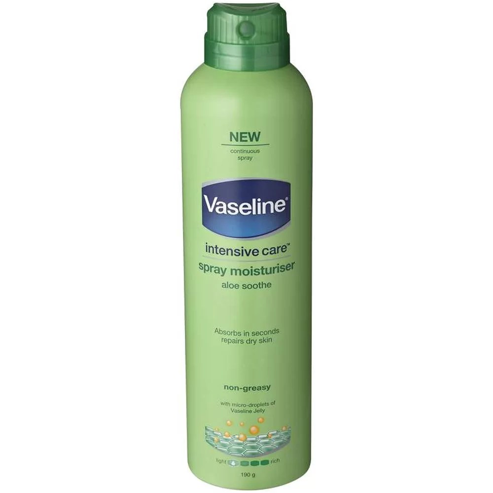 Vaseline Body Spray Lotion 190g Moisturizer Aloe Soothe Head2Toes