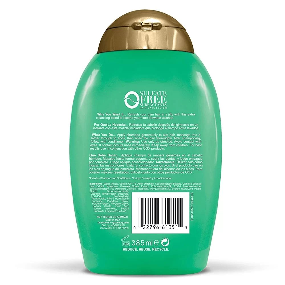 OGX Shampoo 385ml Green Tea Fitness Head2Toes Beauty Store UAE
