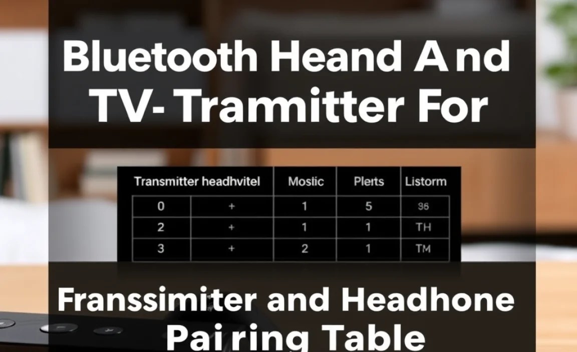 Transmitter and Headphone Pairing Table