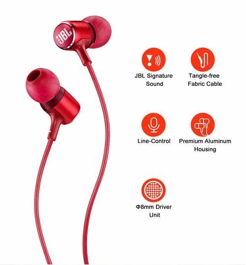 JBL LIVE 100 3.5mm Wired Earphones Headset2Audio