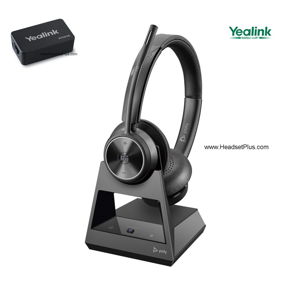 Poly Savi 7320 + EHS Wireless Headset for Yealink VoIP Phones
