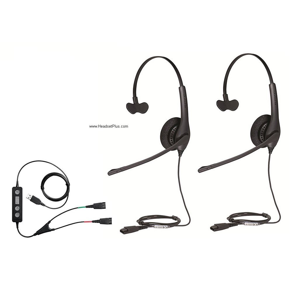 Jabra Soft Phone/PC Training Kit w/Two Jabra Biz 1500 Mono QD Headsets