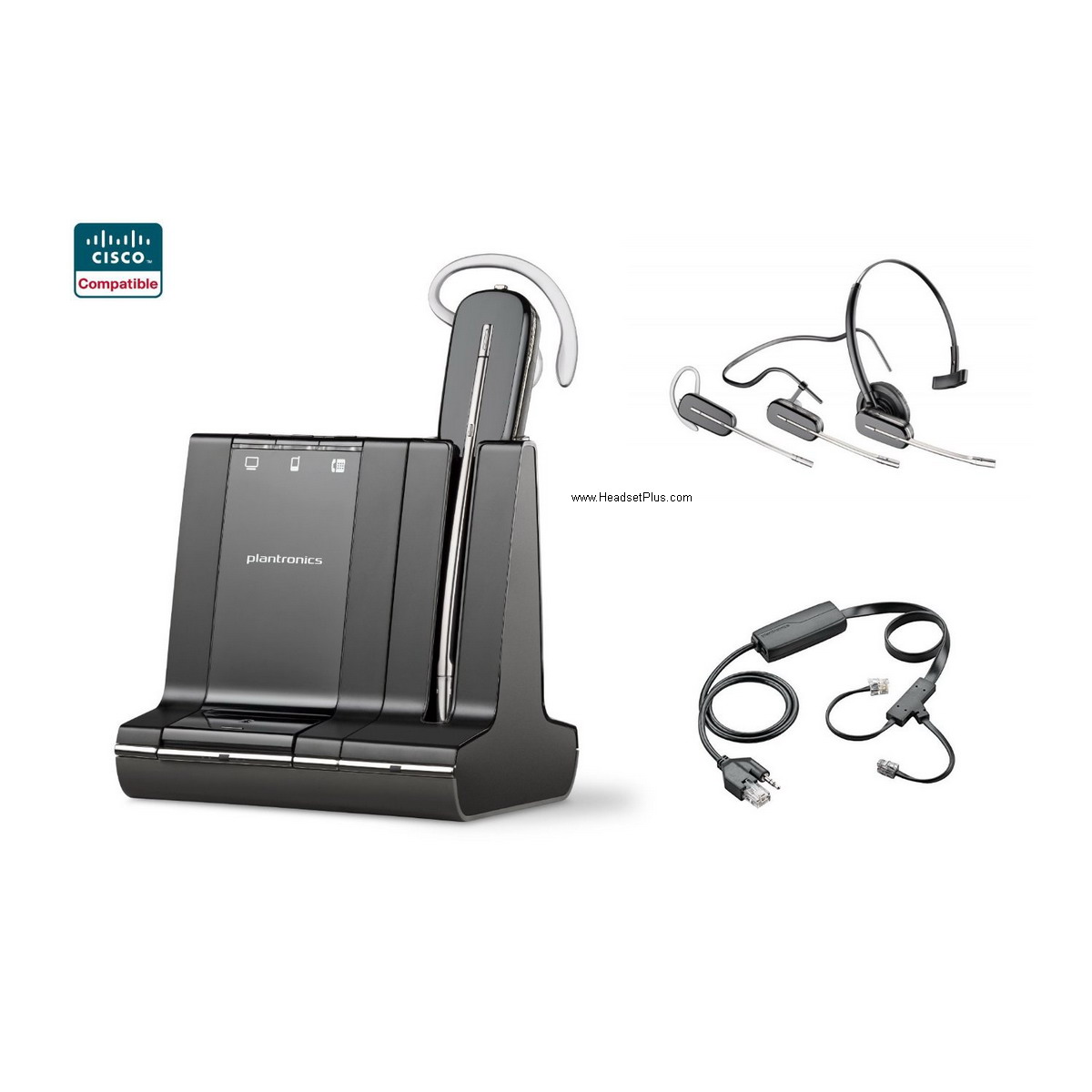 Plantronics Savi 8240 Office + EHS Remote Answer Bundle for Cisco Phone