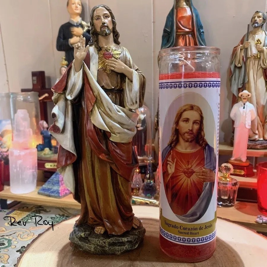 Sacred Heart of Jesus Candle Spell Reverend Roy's Healing Amulet