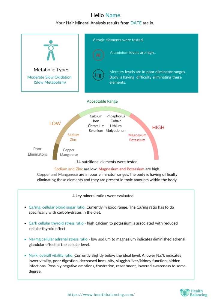 Hair Tissue Mineral Analysis Analytical Research Labs Health Balancing