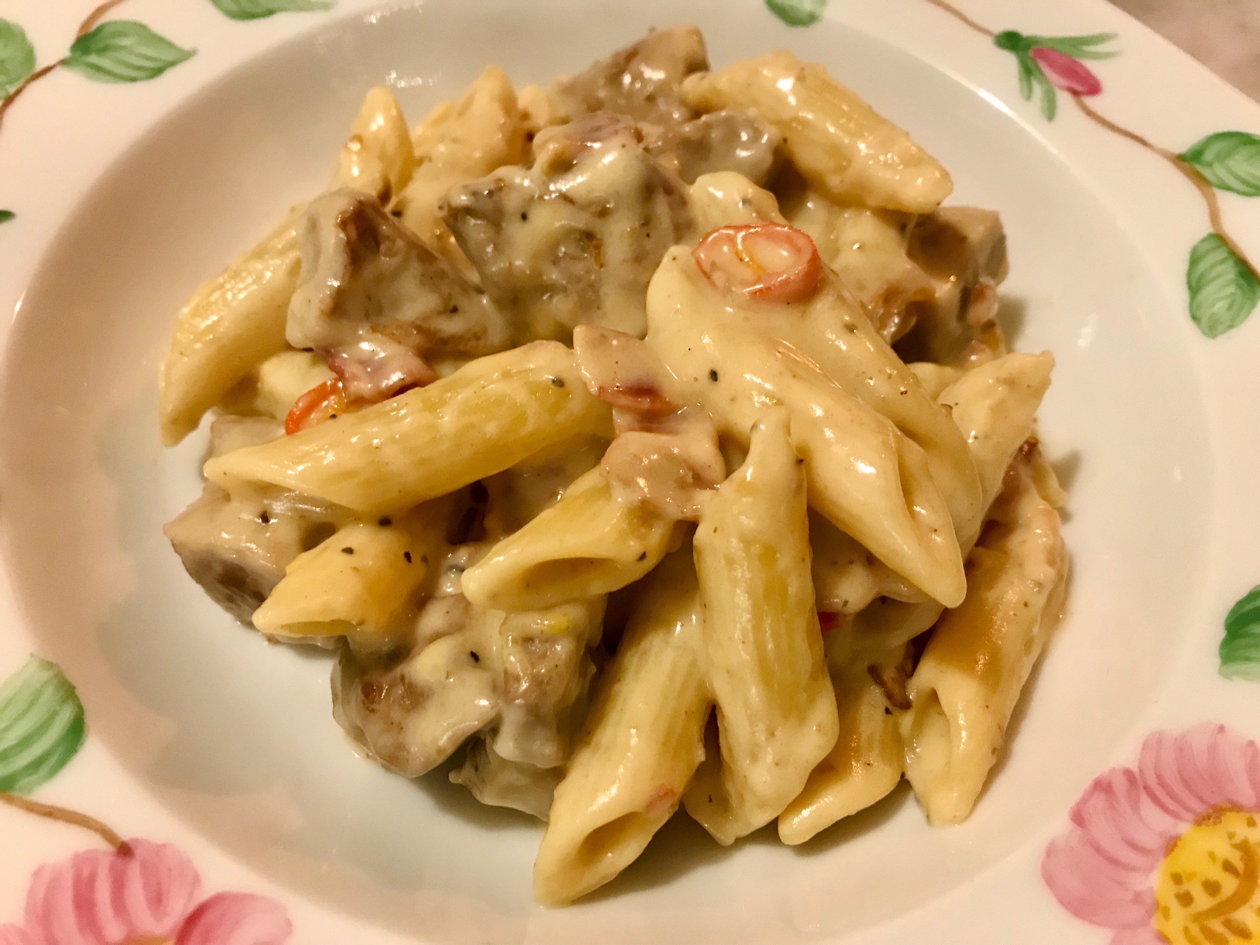 Gräddig Fläskfilépasta Med Chili Och Vitlök | Healthgoing