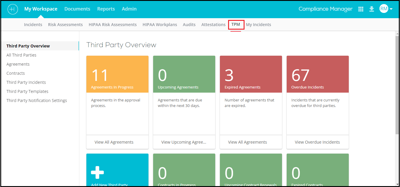 Third Party Management & Adding Contract Documents Healthicity Support